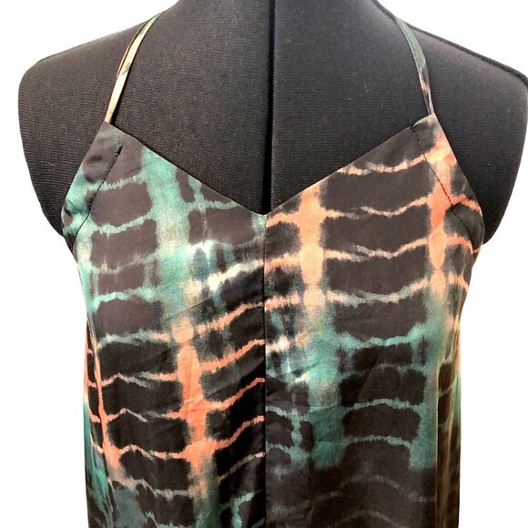 Boho Tie Dye Maxi Dress SzS Green/Rust - Picture 4 of 10